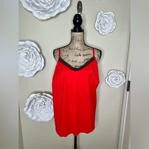 NWT The Limited Red with Black Crochet Detailing Camisole, Brand New, Size 1X